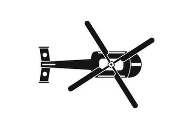 Top view helicopter icon, simple style