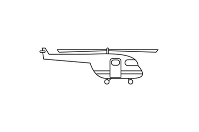 Rescue helicopter icon, outline style