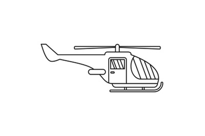 Military helicopter icon, outline style