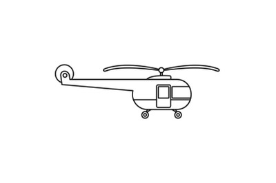 Transport helicopter icon, outline style