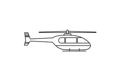 Utility helicopter icon, outline style