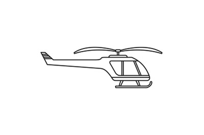 Small helicopter icon, outline style