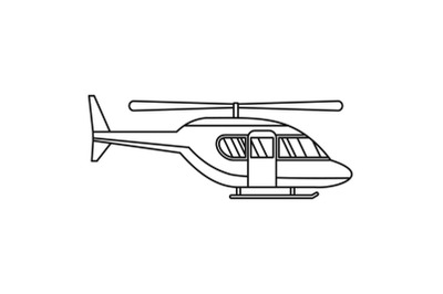 City helicopter icon, outline style