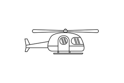 Ambulance helicopter icon, outline style