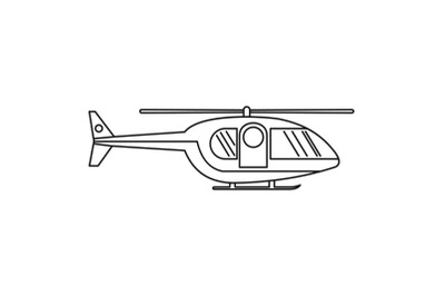 Hospital helicopter icon, outline style