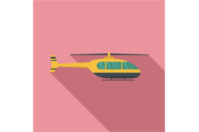 Utility helicopter icon, flat style