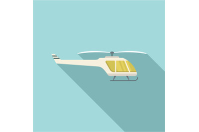 Small helicopter icon, flat style