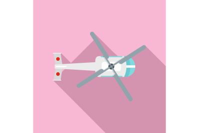 Top view helicopter icon, flat style