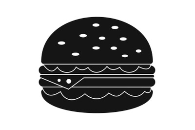 Unhealthy burger icon, simple style