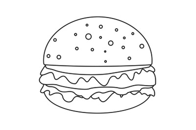 Cheeseburger icon, outline style