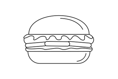 Fresh burger icon, outline style