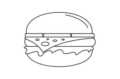 American burger icon, outline style