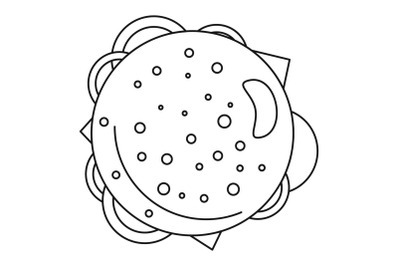 Top view burger icon, outline style