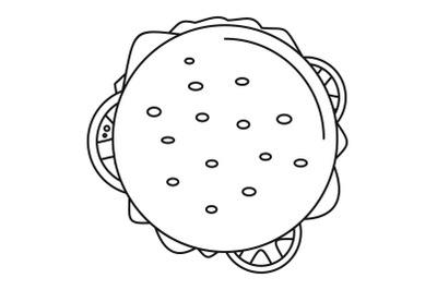 Top view cheeseburger icon, outline style