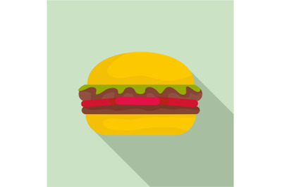 Fresh burger icon, flat style