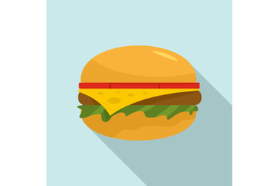 American burger icon, flat style