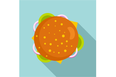 Top view burger icon, flat style