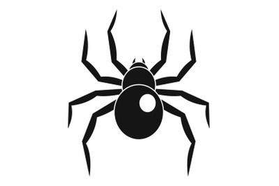 Black widow spider icon, simple style