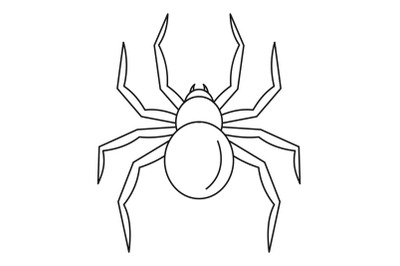 Black widow spider icon, outline style