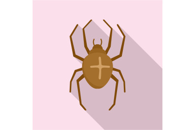 Cross spider icon, flat style