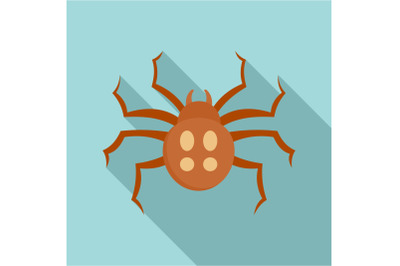 Garden spider icon, flat style