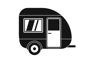 Travel trailer icon, simple style