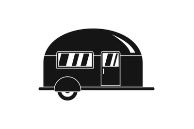 Camp trailer icon, simple style