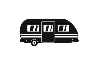 Summer camp trailer icon, simple style
