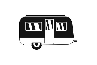 Retro travel trailer icon, simple style
