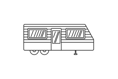Trailer house icon, outline style