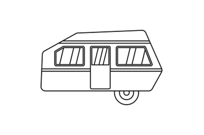 Modern camp trailer icon, outline style