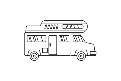 Camping truck icon, outline style