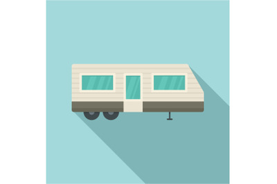Trailer house icon, flat style