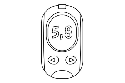 Glucose meter icon, outline style