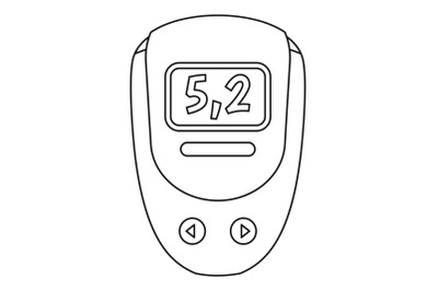 Electronic glucometer icon, outline style