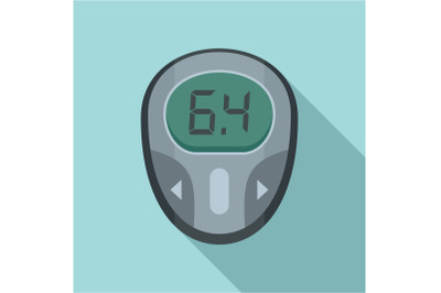 Glucose meter icon, flat style