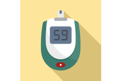 Blood glucose level icon, flat style