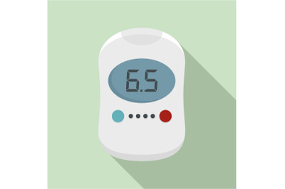 Modern glucose meter icon, flat style