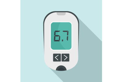 Glucometer icon, flat style