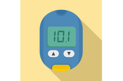 Home glucometer icon, flat style