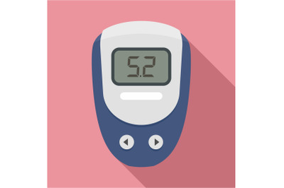 Electronic glucometer icon, flat style