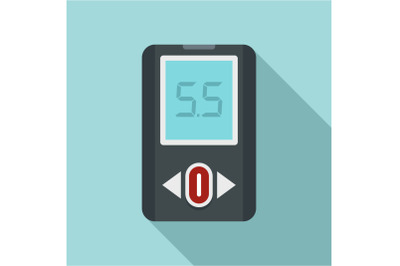 Blood glucometer icon, flat style
