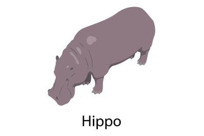 Hippo icon, isometric style