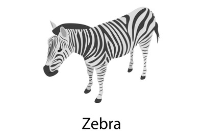 Zebra icon, isometric style