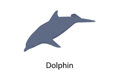 Dolphin icon, isometric style