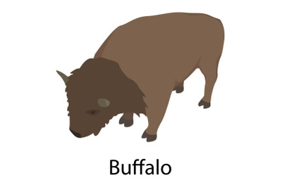 Buffalo icon, isometric style