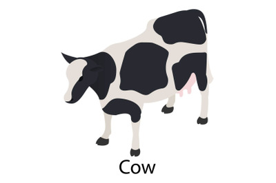 Cow icon, isometric style