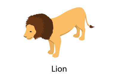 Lion icon, isometric style