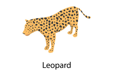 Leopard icon, isometric style