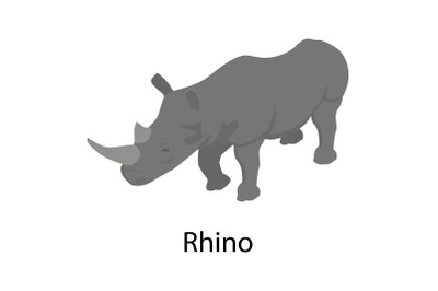 Rhino icon, isometric style